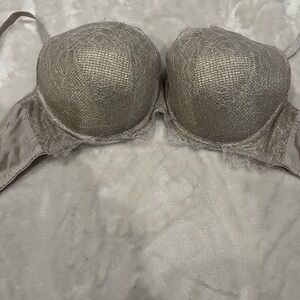 Victoria's Secret Shimmering Lace Bra in Silver